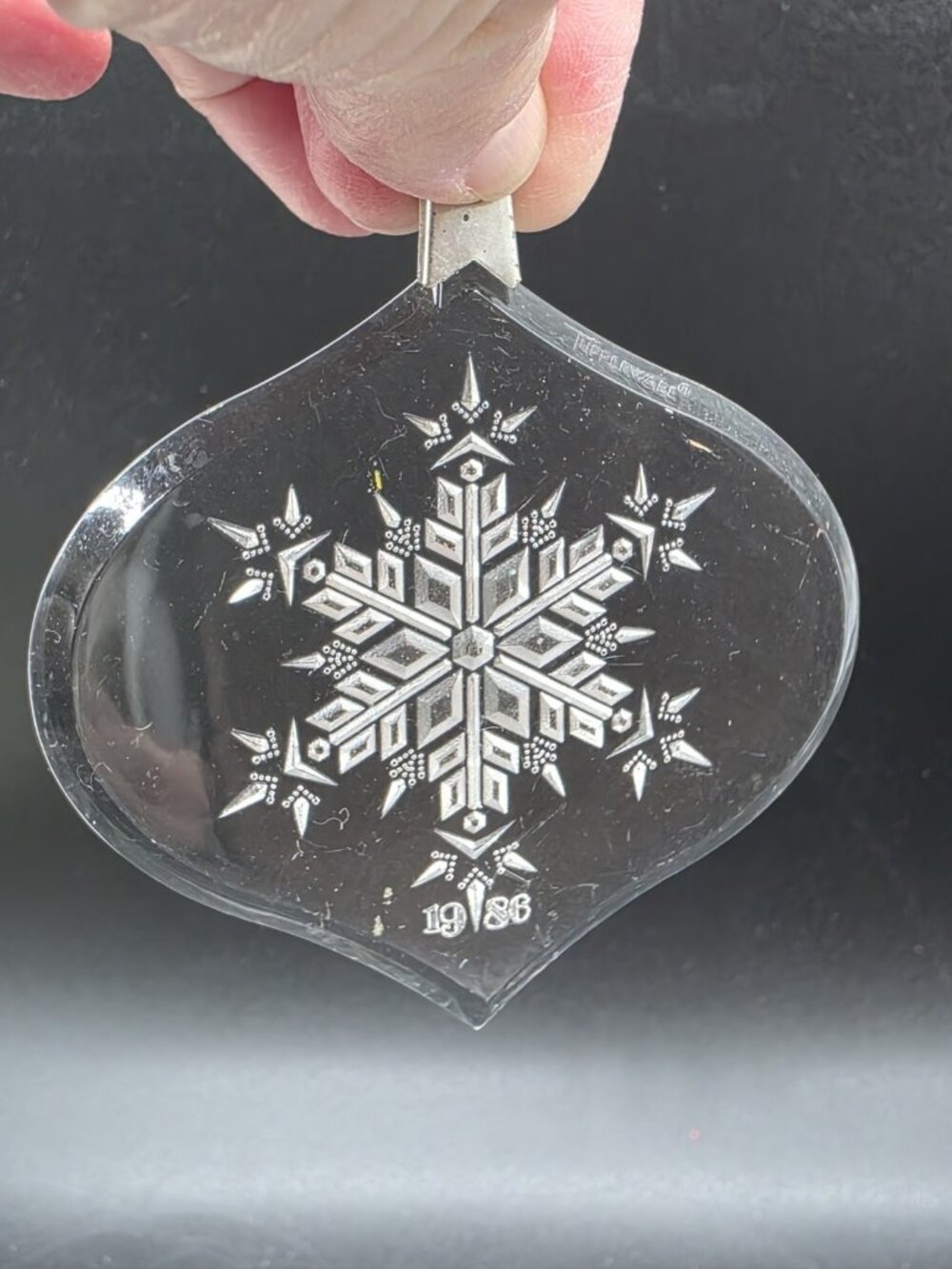 Vintage 1980's Tupperware Clear Plastic Snowflake Christmas Tree Ornament